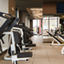 Strength training equipment on the fitness floor at the Life Time Atlantic Avenue club location