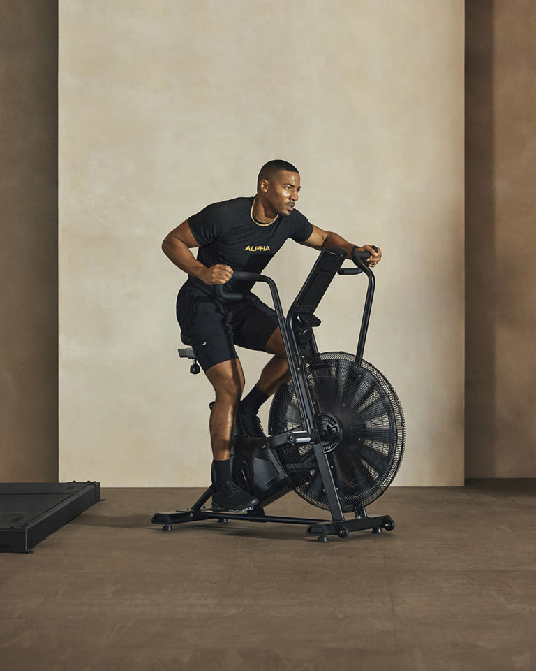 a man on an assault bike