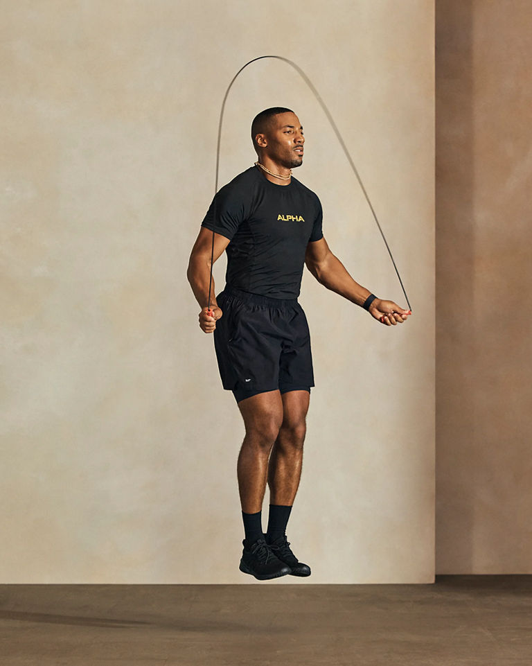 a man jumping rope