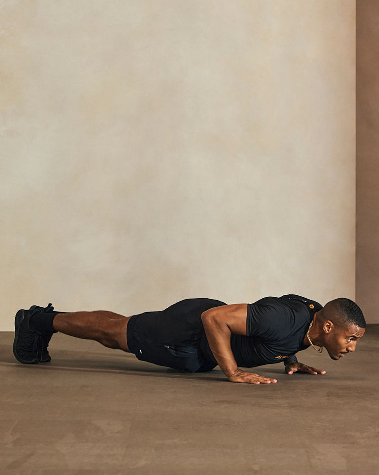 a man doing a pushup