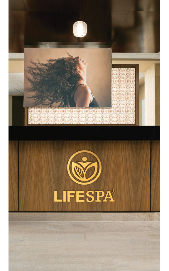 Reception desk at the Life Time Ardmore LifeSpa