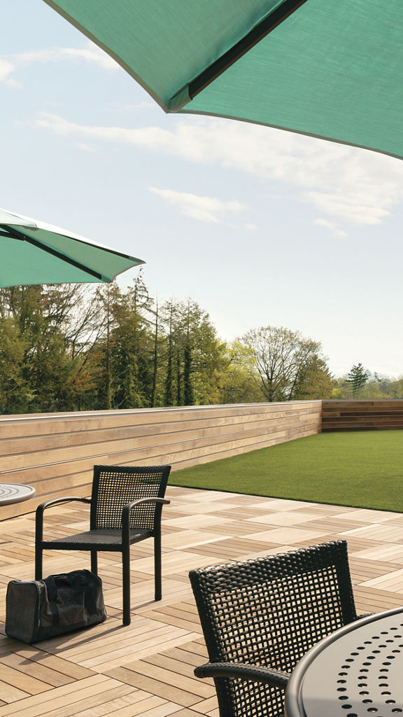 Outdoor turf area at the Life Time Ardmore location.