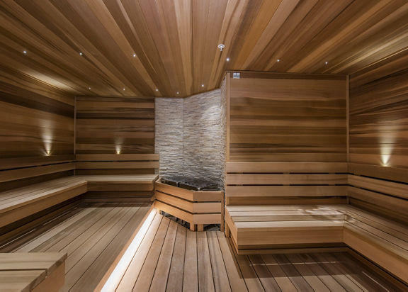 Large wooden dry sauna