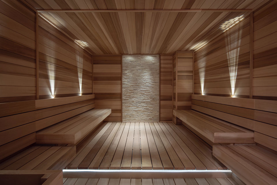 Dry wood sauna at Life Time
