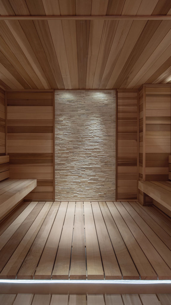 Dry wood sauna at Life Time
