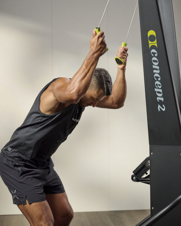 a man doing a ski workout
