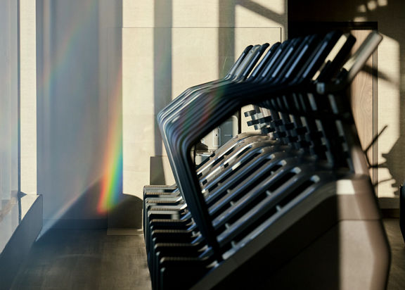 stair climbers on fitness floor