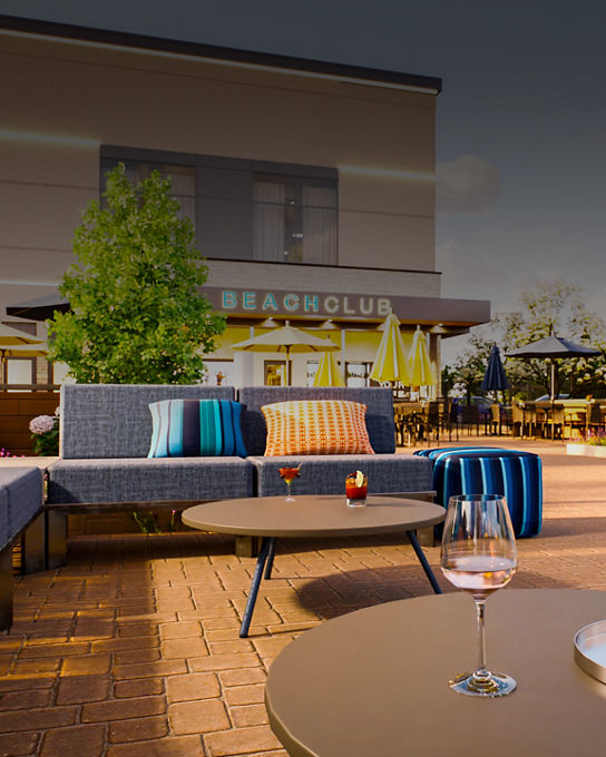 beach club lounge area