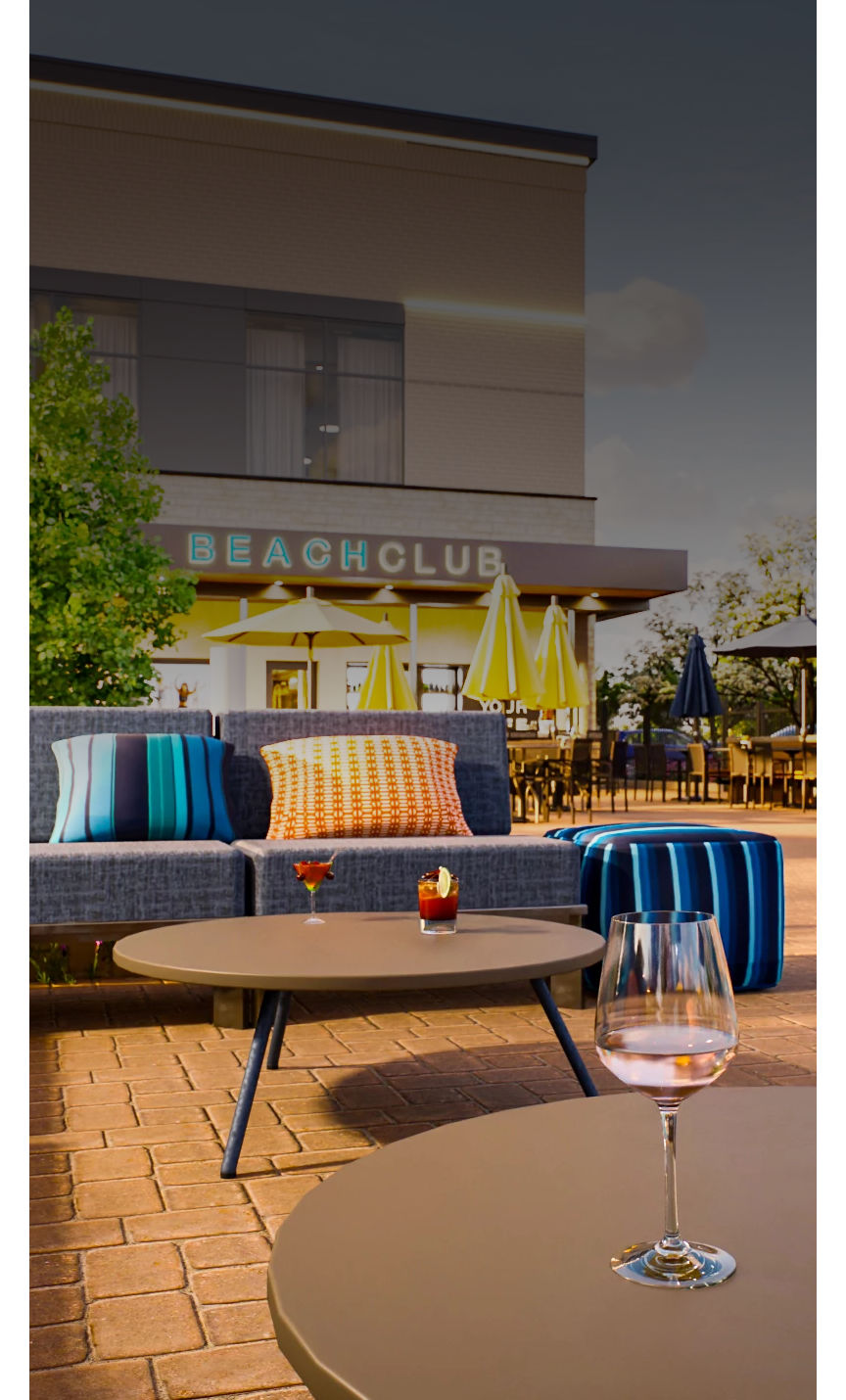 beach club lounge area