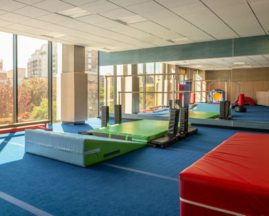 Tumbling studio in a Life Time child center