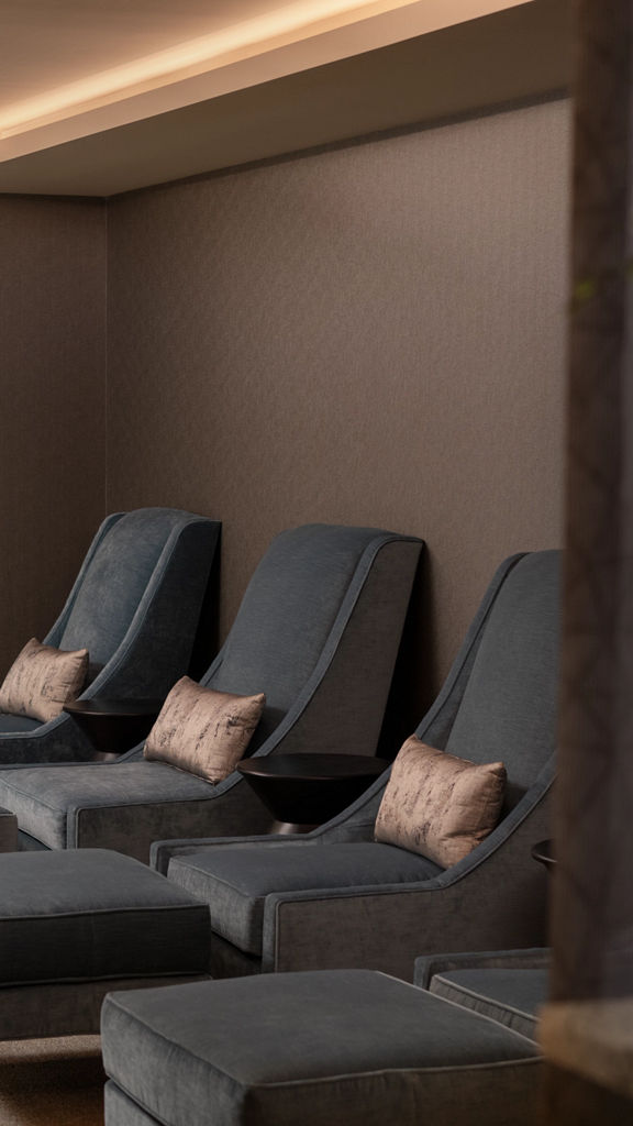 Comfortable chairs in the lobby for the MediSpa at Life Time