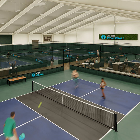 Rendering of the indoor pickleball courts at the Creve Coeur Life Time club location