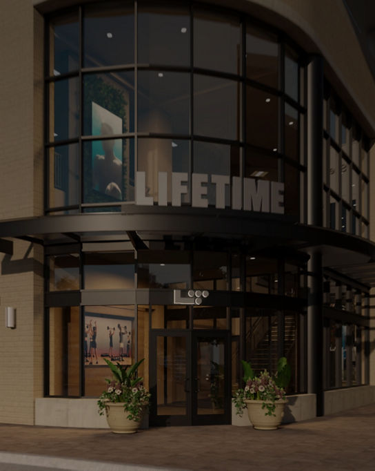 exterior view of Life Time Evanston