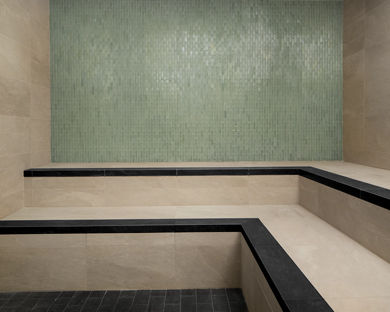 Tiled steam room