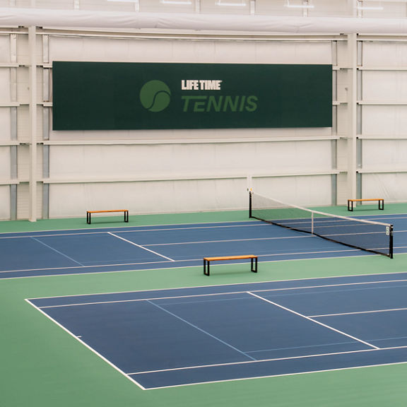 indoor tennis courts at Life Time