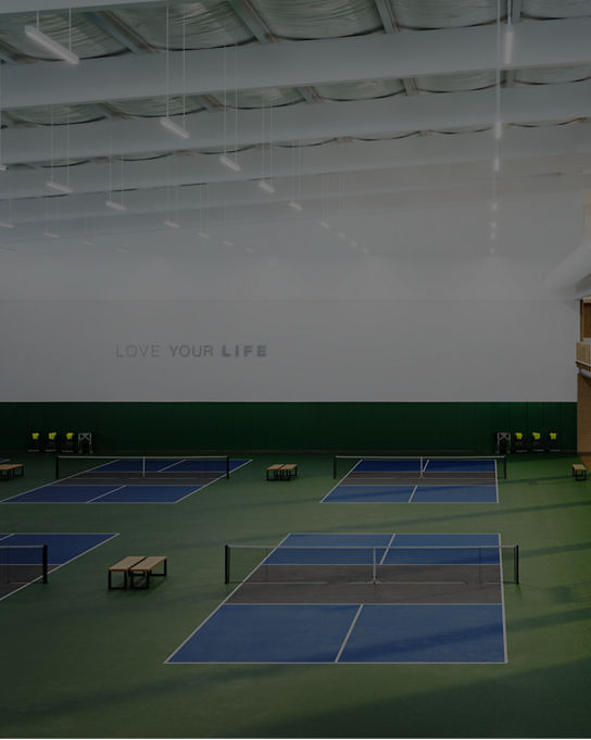 indoor pickleball courts at Life Time