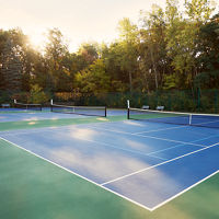 Outdoor tennis courts at the Fridley Life Time club location