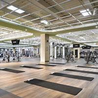 Fitness floor filled with various strength and cardio machines