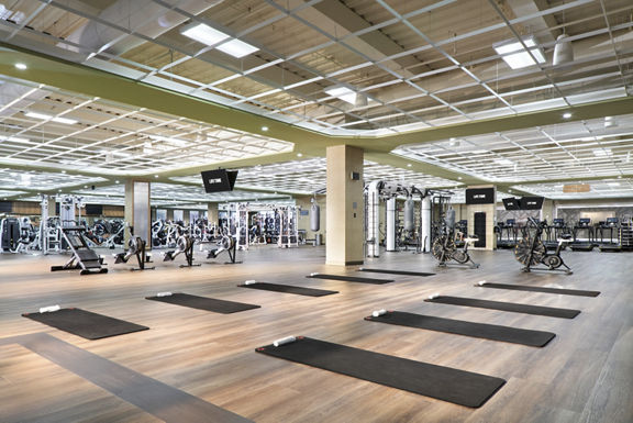 Fitness floor filled with various strength and cardio machines