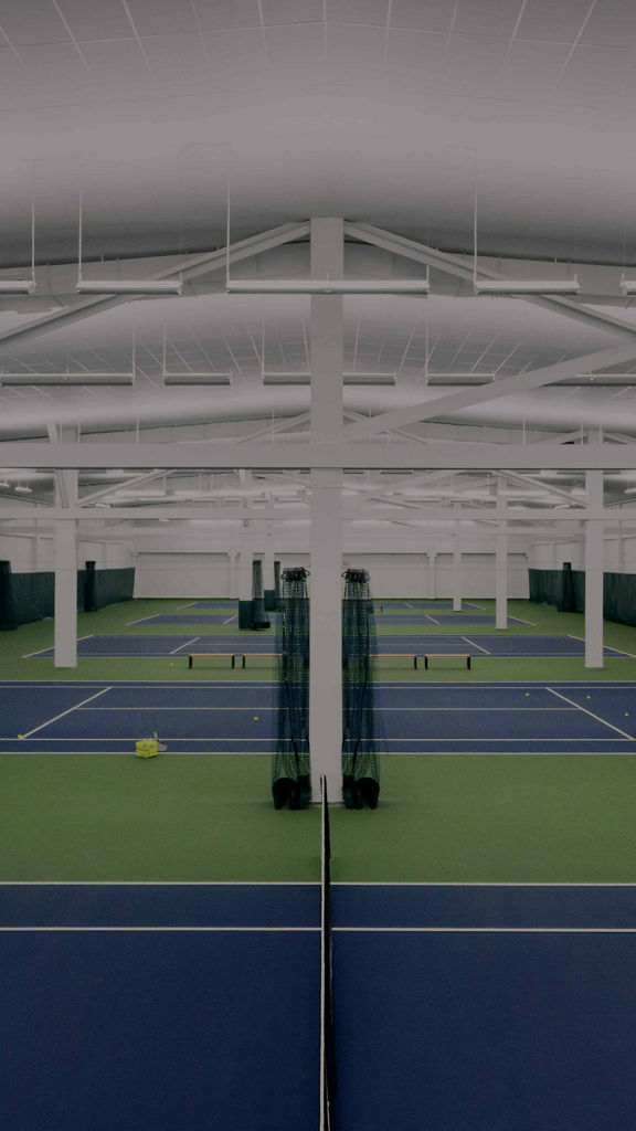 Indoor tennis courts at Life Time