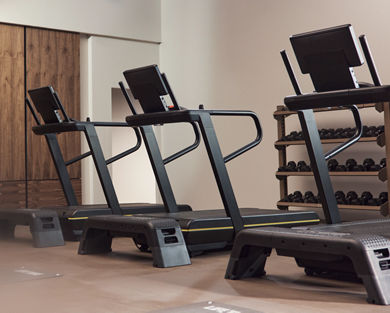 GTX class treadmills in studio