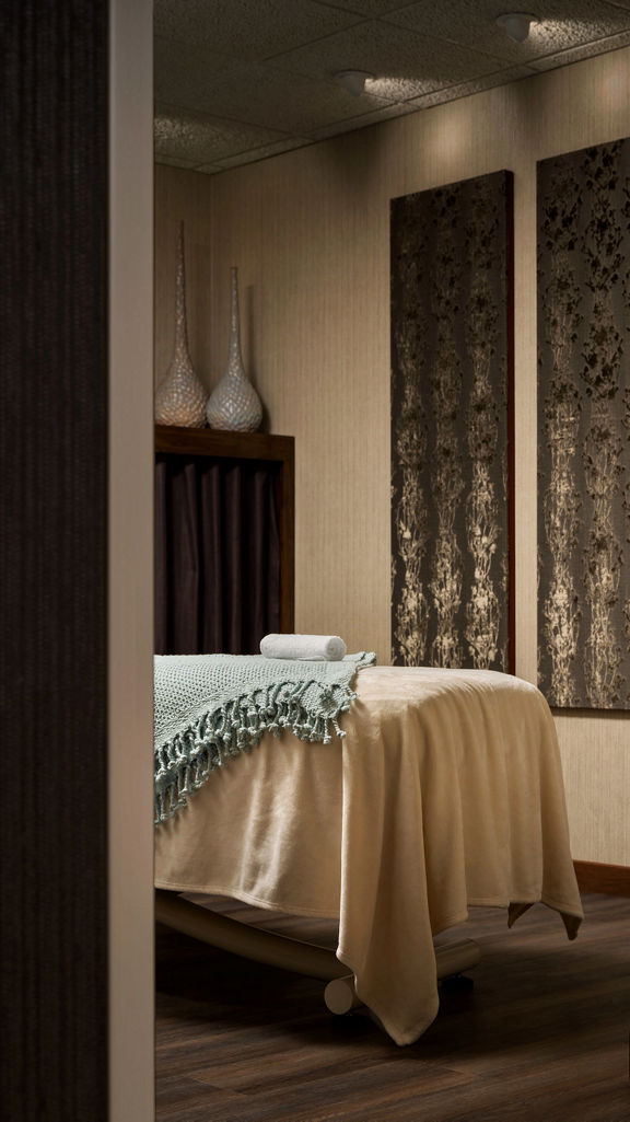 Massage table in MediSpa room.