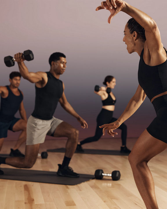 Instructor guiding a Lift strength class