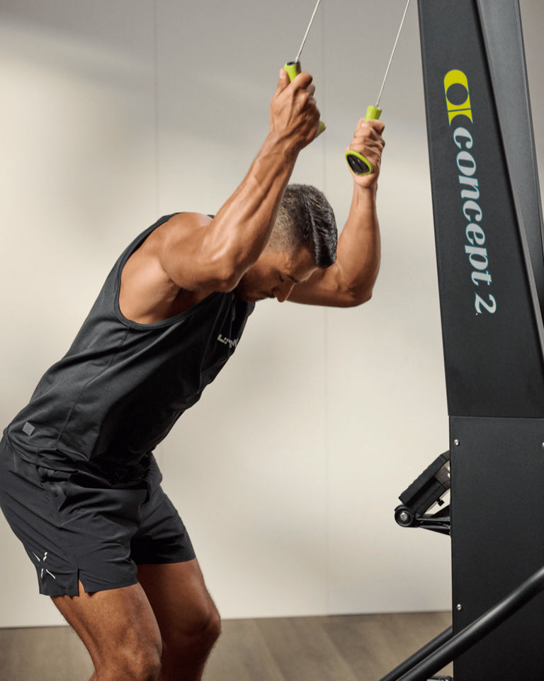 a man using a ski machine
