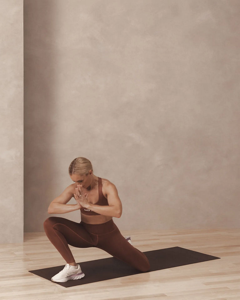 a woman in a shin box and lift position