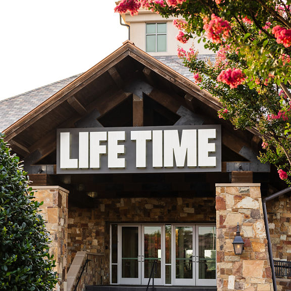 The front enterance of Life Time McKinney at Craig Ranch