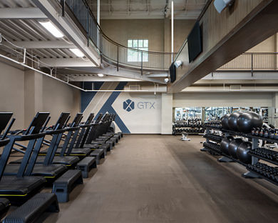 GTX small group training area on the fitness floor at Life Time