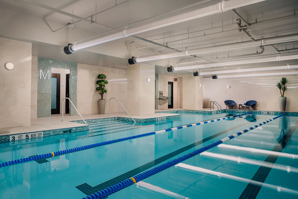 Indoor lap pool at Life Time
