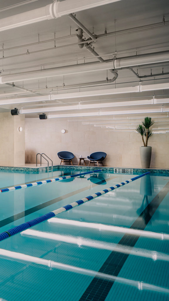 Indoor lap pool at Life Time