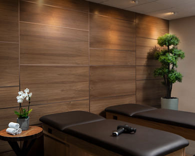 Massage and stretch table area