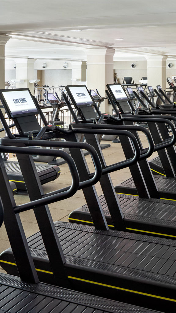  Treadmills on the fitness floor at Life Time