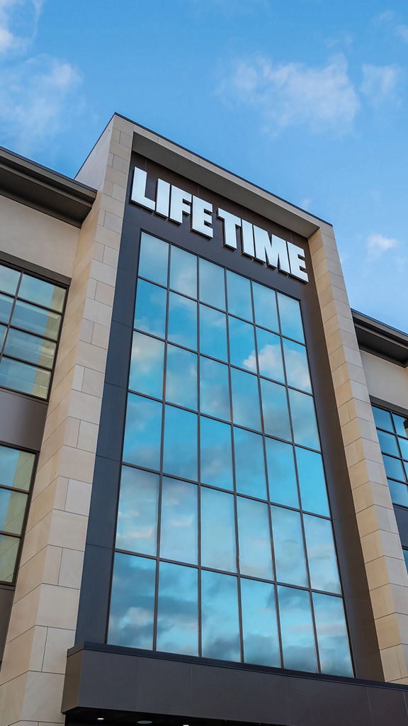 The exterior of the Oakbrook Life Time location