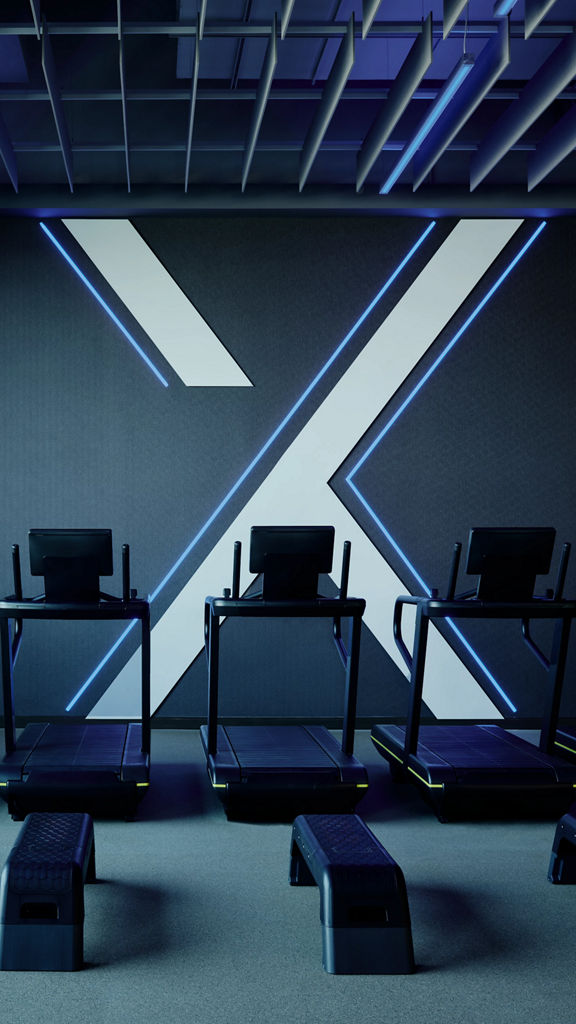 inside a GTX studio at Life Time