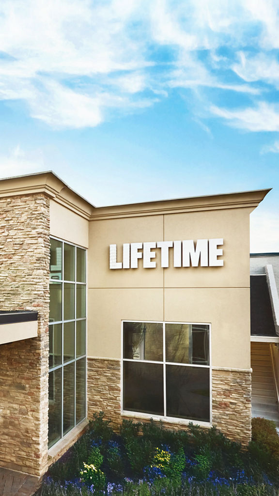 Exterior entrance at the Life Time Potomac club location