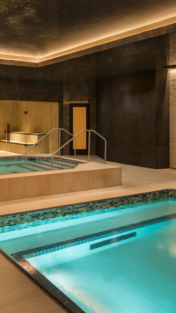 cold plunge and spa at Life Time