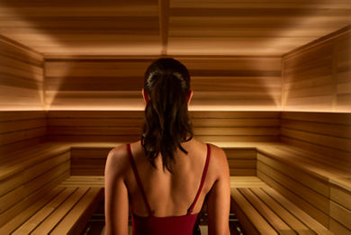 inside sauna at Life Time