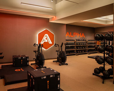 Alpha small group training area on the fitness floor