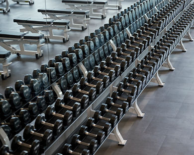 fitness floor at Life Time