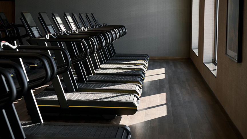 treadmills on fitness floor