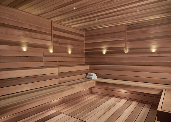 inside sauna at Life Time