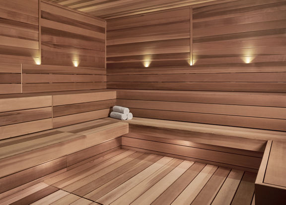 sauna room at Life Time