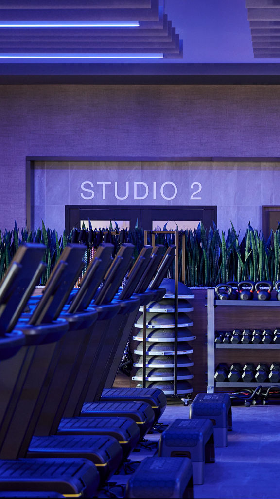 Group fitness studio room