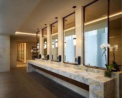 Marble sink and vanity area