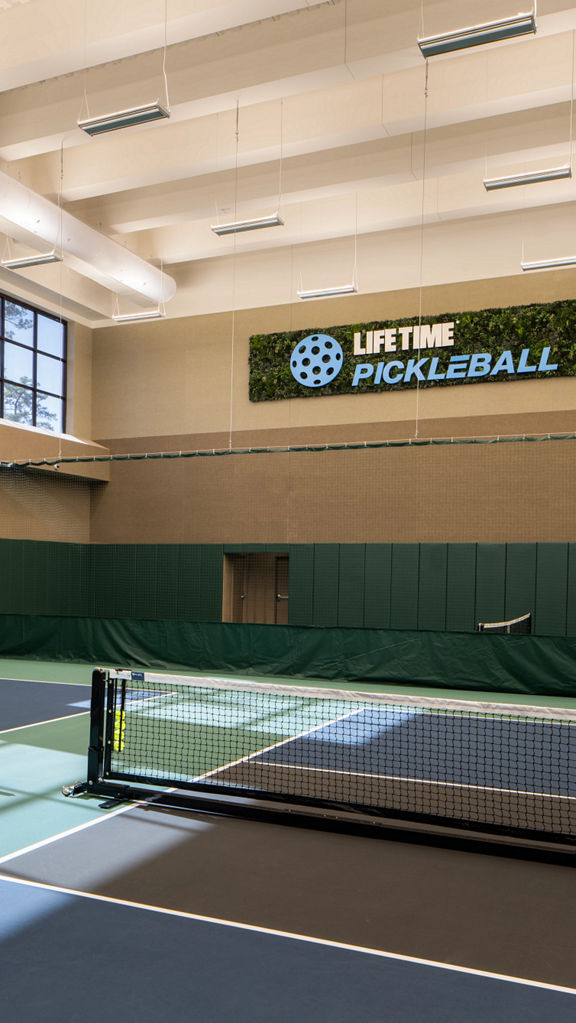 Indoor pickleball courts at Life Time