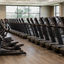 Row of treadmills on the fitness floor at Life Time