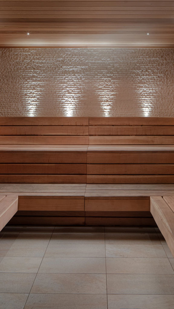 Indoor dry sauna at the Life Time Scottsdale Fashion Square club location